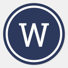 Pegatina Redonda Estilo moderno de la Marina Monográfica Azul