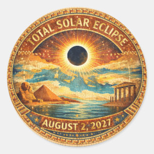 Pegatina Redonda Estilo Mosaico 2027 Eclipse