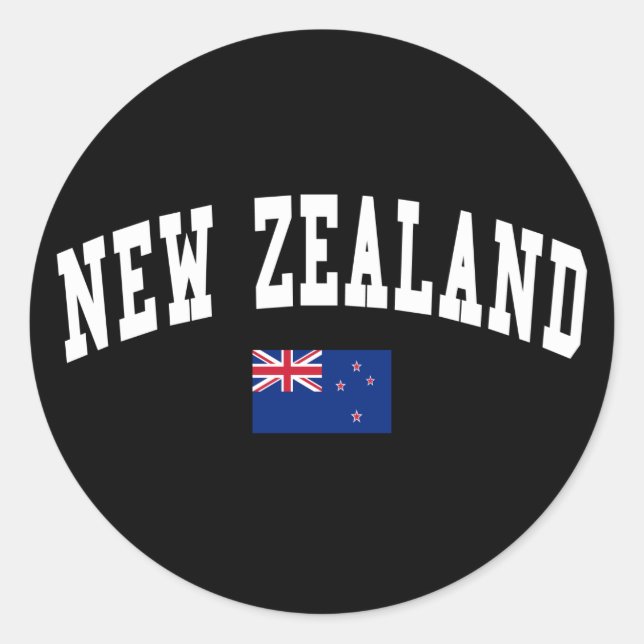 Pegatina Redonda Estilo neozelandés (Anverso)