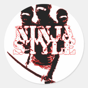 PEGATINA REDONDA ESTILO NINJA :