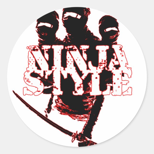 PEGATINA REDONDA ESTILO NINJA : (Anverso)