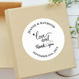 Pegatina Redonda Estilo Personalizado de Amor y Agradecimiento para