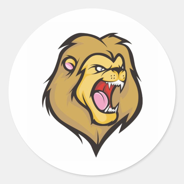 Pegatina Redonda Estilo Personalizado de leones salvajes (Anverso)