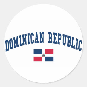 Pegatina Redonda Estilo República Dominicana