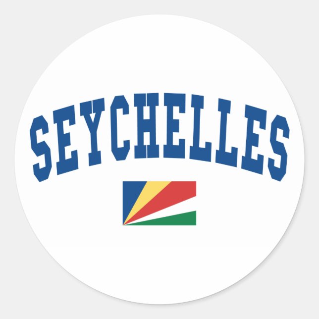 Pegatina Redonda Estilo Seychelles (Anverso)