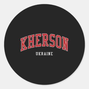 Pegatina Redonda Estilo universitario de Kherson Ucrania 