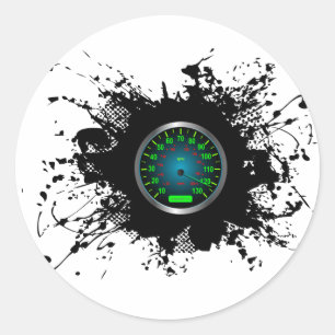 Pegatina Redonda Estilo urbano 5 del emblema de la velocidad