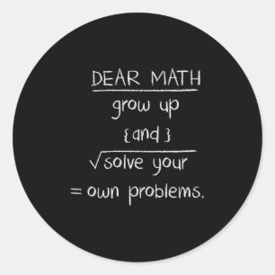 Pegatina Redonda Estimada cita divertida de matemáticas