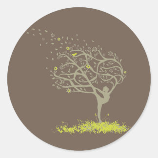 Pegatina Redonda Estirando mis extremidades