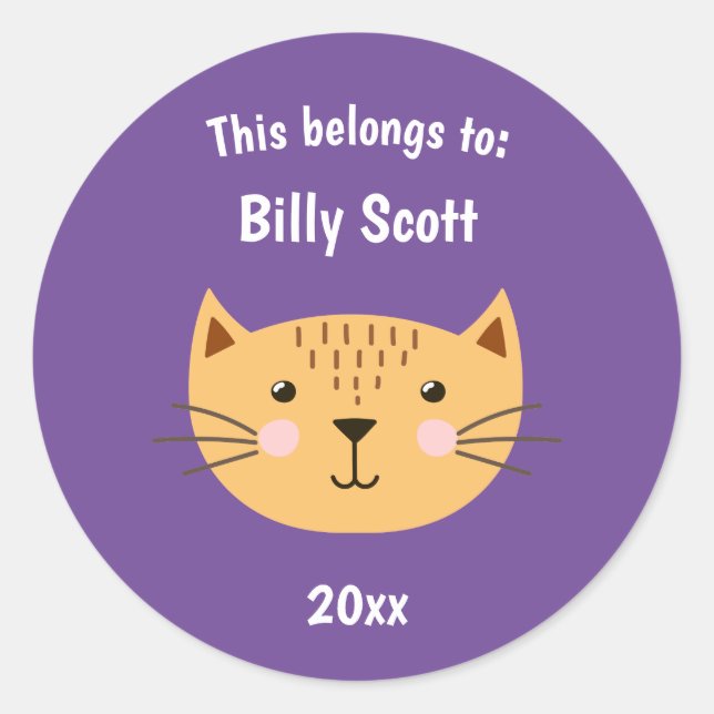 Pegatina Redonda Esto pertenece a la gente de vuelta a la escuela d (Anverso)