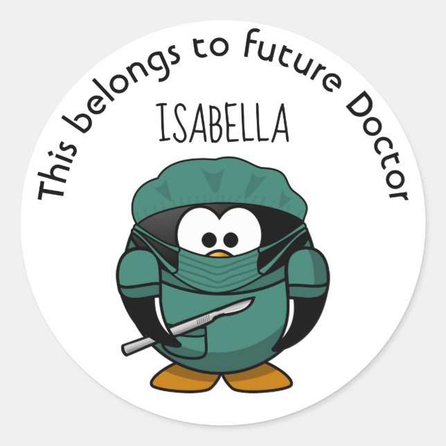 Pegatina Redonda Esto pertenece al futuro Médica (Anverso)