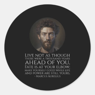Pegatina Redonda Estoicismo Marcus Aurelius - Filosofía romana esto