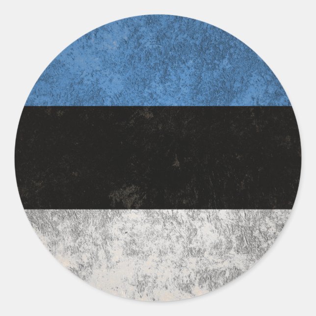 Pegatina Redonda Estonia (Anverso)