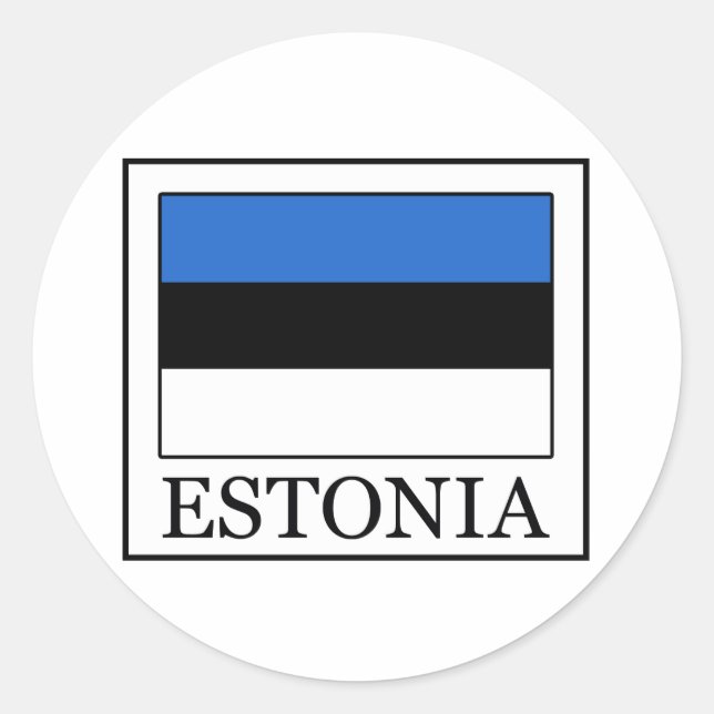 Pegatina Redonda Estonia (Anverso)