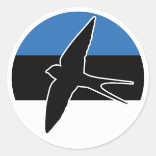 Pegatina Redonda Estonia debe tragar la bandera nacional de Estonia