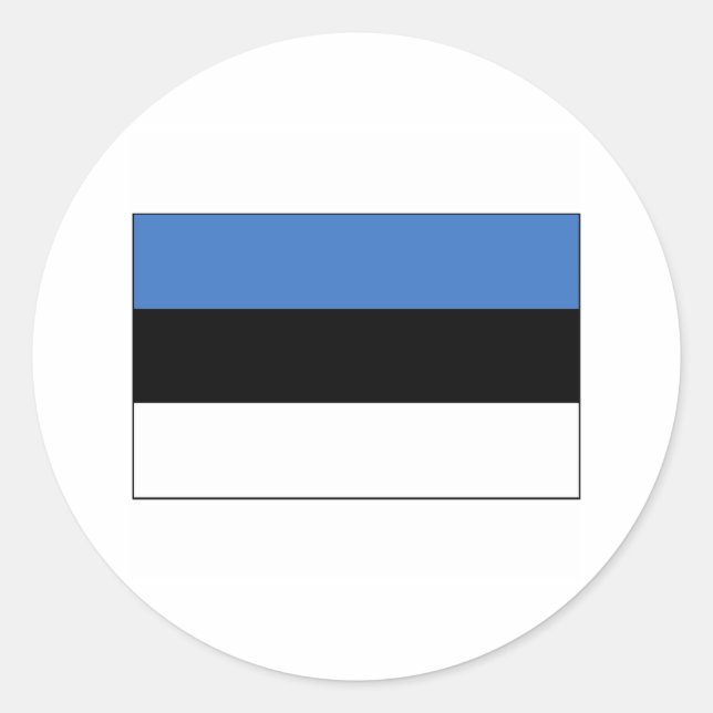 Pegatina Redonda Estonia FLAG International (Anverso)