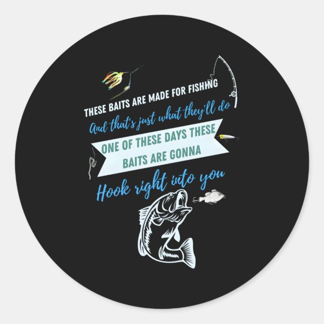 Pegatina Redonda Estos Cebos Están Hechos Para Pescar Bass De Angló (Anverso)