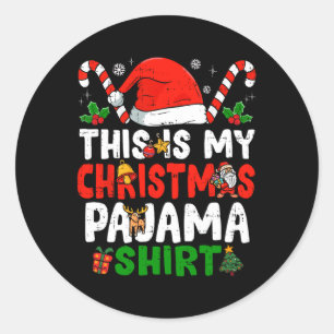 Pegatina Redonda Estos son mis Navidades Navidades divertidos de Pa