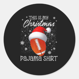 Pegatina Redonda Estos son mis Navidades Pajama Football Xmas Boys