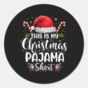Pegatina Redonda Estos Son Mis Navidades Pajama Funny Xmas Pjs Homb