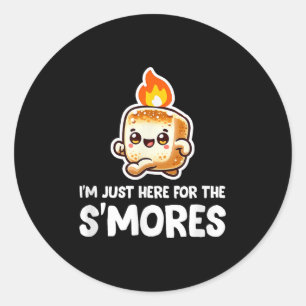 Pegatina Redonda Estoy Aquí Para Las Minorías Camping Roasting Smor