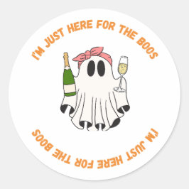 Pegatina Redonda Estoy Aquí Para Los Boos