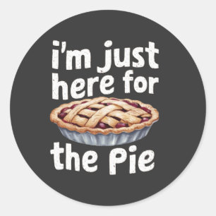 Pegatina Redonda Estoy aquí por el pie" Funny Food Lover Design