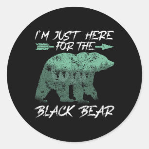 Pegatina Redonda Estoy aquí por la caza del oso negro