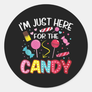 Pegatina Redonda Estoy aquí por la comida divertida de Halloween de