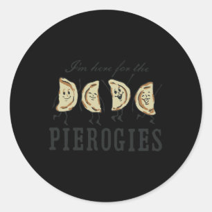 Pegatina Redonda Estoy aquí por la divertida desi PIEROGIES