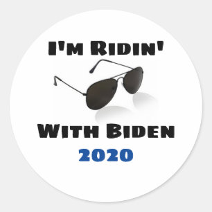 Pegatina Redonda Estoy con Biden en 2020