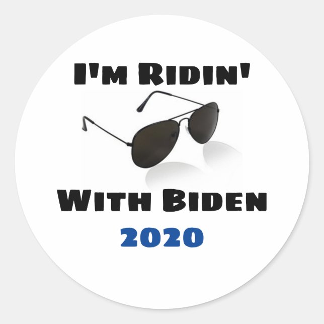 Pegatina Redonda Estoy con Biden en el 2020 (Anverso)