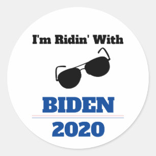 Pegatina Redonda Estoy con Biden en el 2020