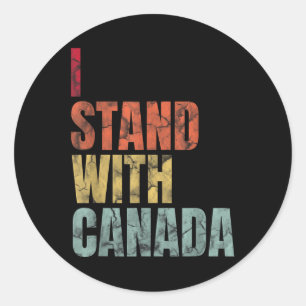 Pegatina Redonda Estoy con Canadá retro vintage