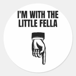 Pegatina Redonda Estoy con el pequeño intercambio vergonzoso de vac