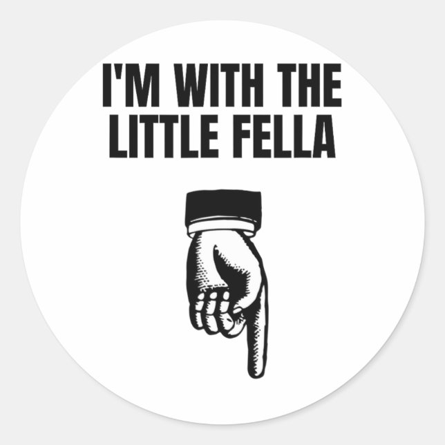 Pegatina Redonda Estoy con el pequeño intercambio vergonzoso de vac (Anverso)