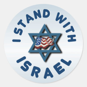 Pegatina Redonda Estoy Con Israel