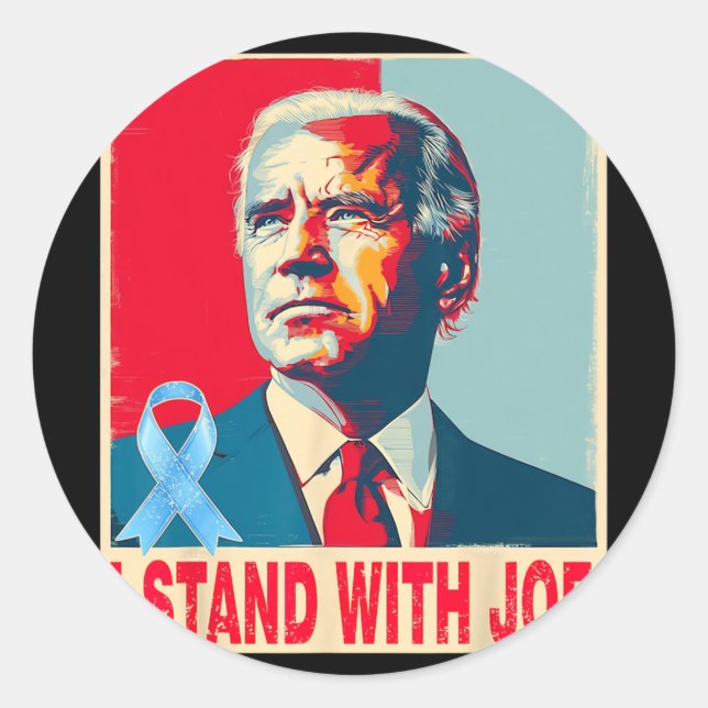 Pegatina Redonda Estoy Con Joe Biden (Anverso)