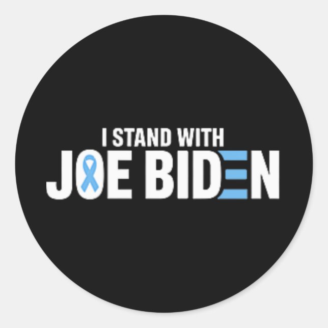 Pegatina Redonda Estoy Con Joe Biden (Anverso)
