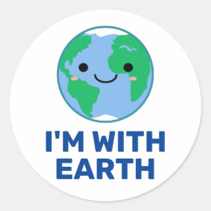 Pegatina Redonda Estoy con la conciencia del cambio climático de la