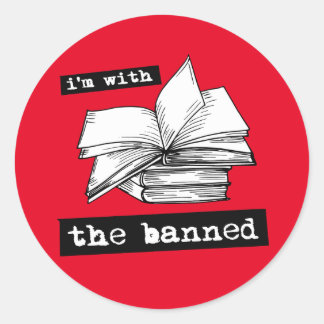 Pegatina Redonda estoy con los libros prohibidos