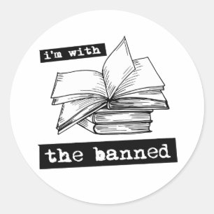 Pegatina Redonda estoy con los libros prohibidos
