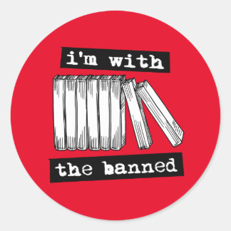 Pegatina Redonda estoy con los libros prohibidos