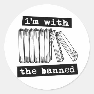 Pegatina Redonda estoy con los libros prohibidos