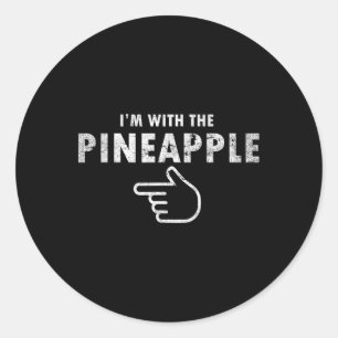 Pegatina Redonda Estoy con Pineapple Halloween Costume Parejas Dive