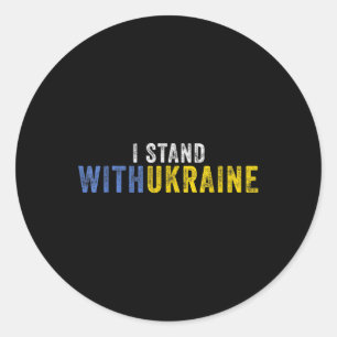 Pegatina Redonda Estoy con Ucrania _ Detengan a Putin Apoyo a la Gu