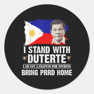 Pegatina Redonda Estoy De Acuerdo Con Duterte, No Soy Filipino Para