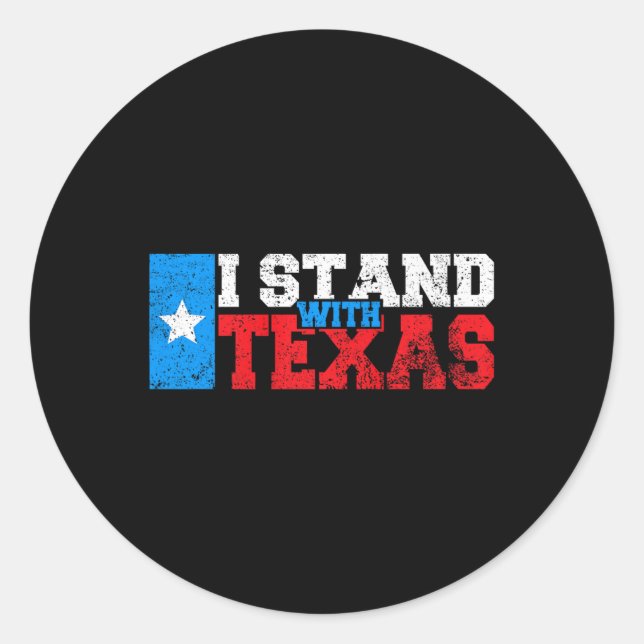 Pegatina Redonda Estoy De Acuerdo Con Texas (Anverso)