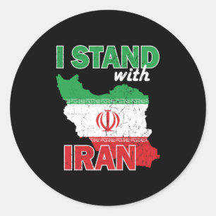 Pegatina Redonda Estoy de pie con irán