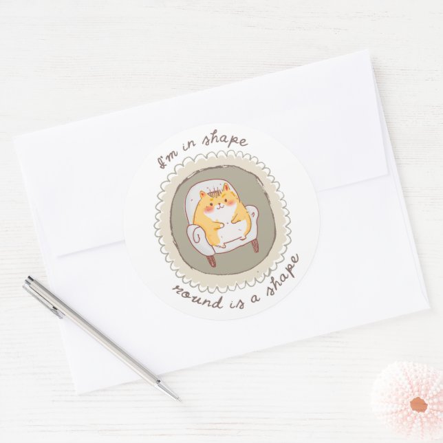 Pegatina Redonda Estoy en forma (Sobre)